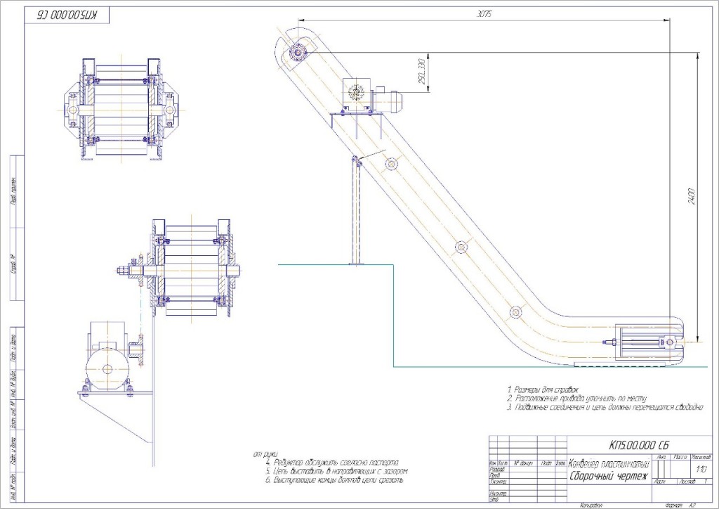 Конвейер пластинчатый КП5 L-образный